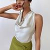 Women's Sexy Sleeveless Satin Shirt - Spring/Summer 2025 Collection