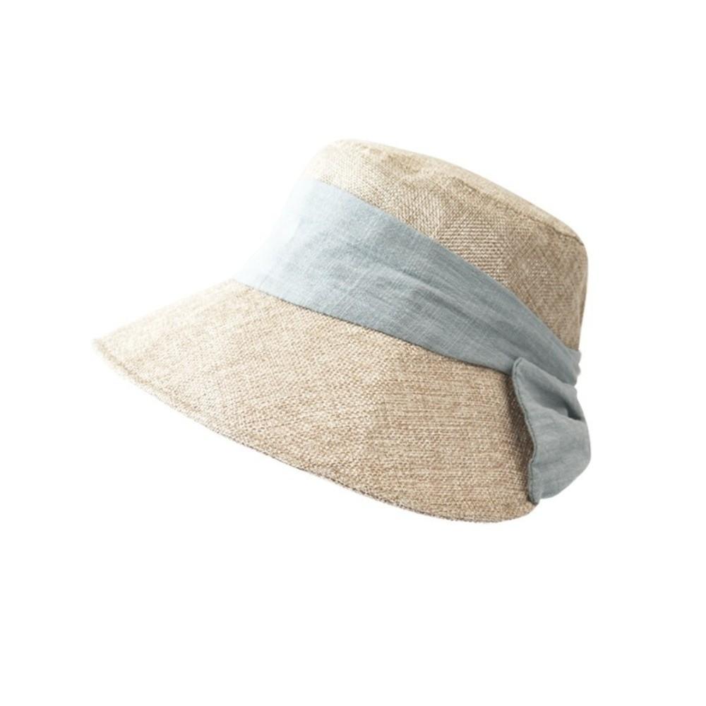 Breathable Fisherman Sun Hat Pleated Webbing Uv Protection Equestrian Hat Sun‑Shading Foldable Linen Sun Hat Summer Outdoor