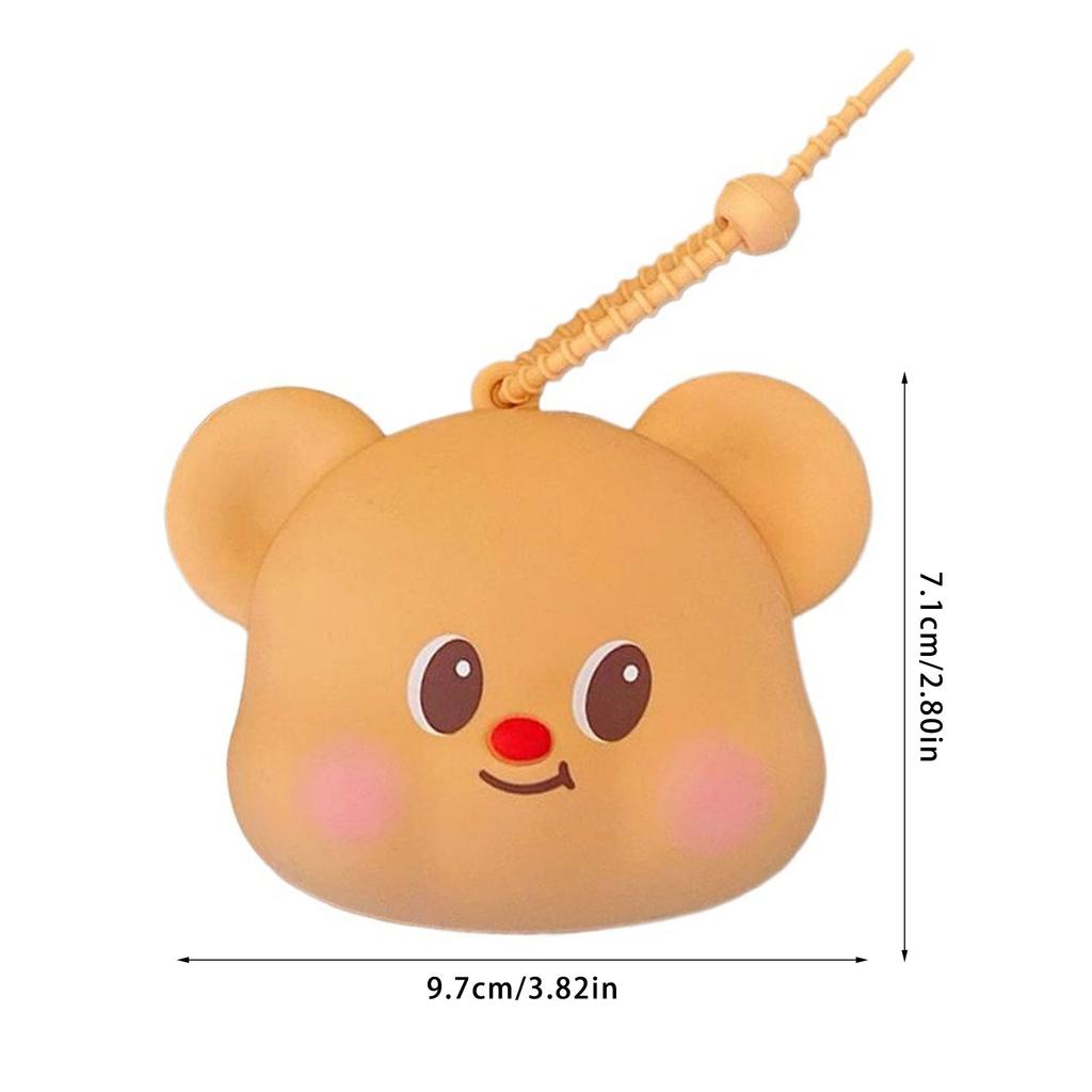 Cartoon Bear Keychain Silicone Storage Solution For Pocket Change Jewelry Daily Bag