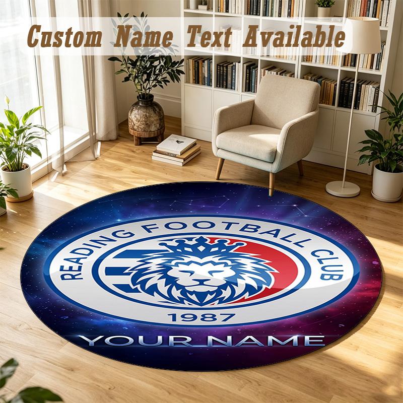 Round Rug Custom NameReading FC Pattern Non Slip Carpet Home Floor Decor