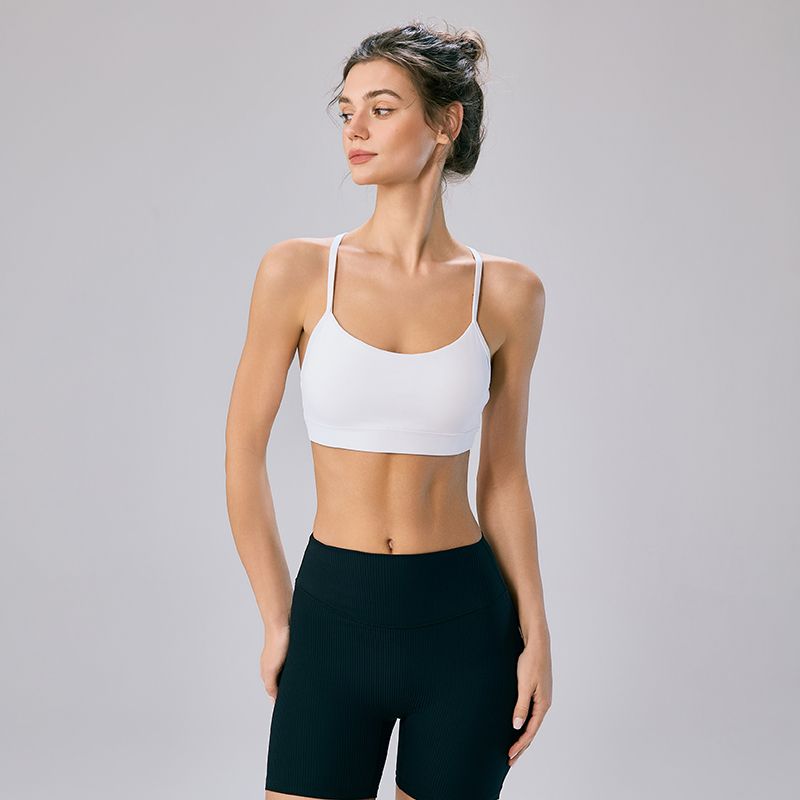 

Mitaogirl Kendall Beauty Back Top Women Spaghetti Strap Sports Underwear Y-Type Vest Workout Clothes Yoga Bra Thin XL White