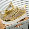 Big Size 45 Gold Men Shoes Sneakers Mens Casual Shoes Breathable Comfortable Leisure Luxury Chunky Stakeboard Shoes for Men Running Shoes Footwear