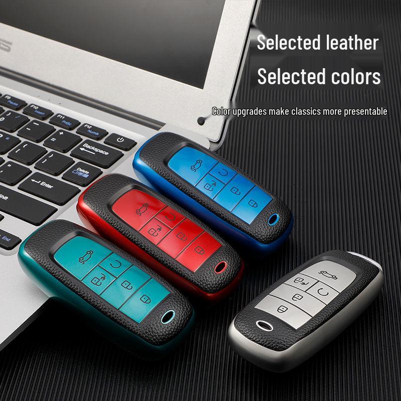 Compatible Key Case for GAC Trumpchi Aion Models AIONS, AIONV, AIONY, AIONLX - Full Protection Shell with Buckle