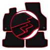 Velour Floor Mats with Red Edge For: Seat Leon III Hatchback, Station Wagon, Variant (2012-2020)