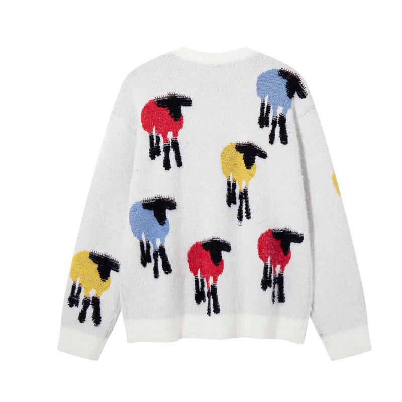Magic Bear American Retro Of Sheep Jacquard Thick Knit Sweater Teen Boys