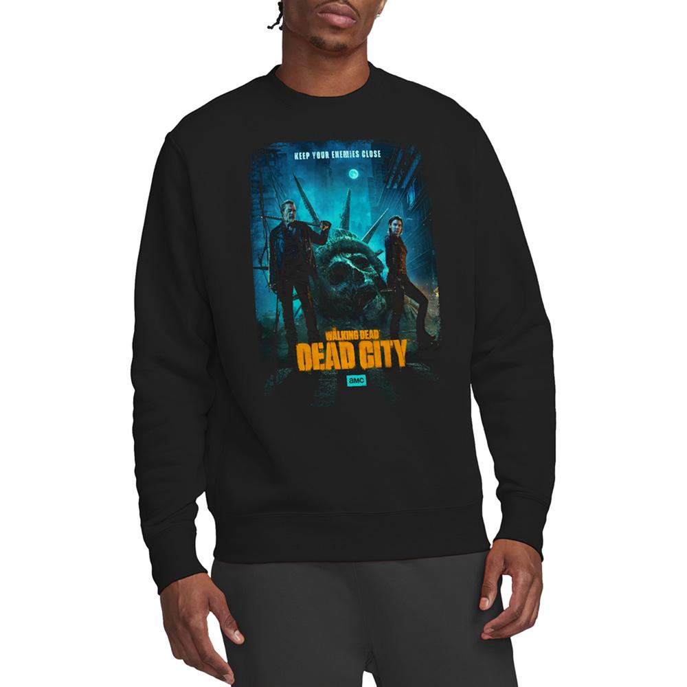 The Walking Dead Unisex Adult Dead City Negan & Maggie Poster Art Sweatshirt
