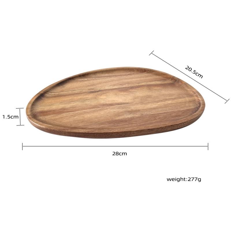 1Pcs Irregular Oval Serving Tray Wood Dinner Plates Fruit Dishes Dry Fruit Sushi Tea Tray Bread Wooden Plate Home Decoration