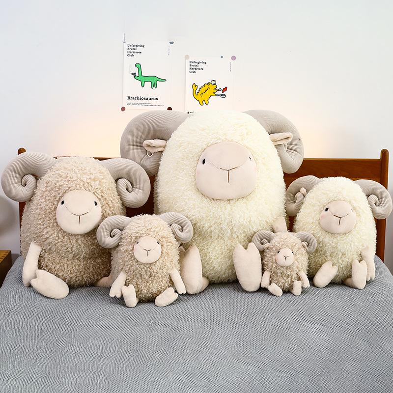 Adorable Curly Sheep Plush Toy - Soft Woolen Doll Gift for Kids