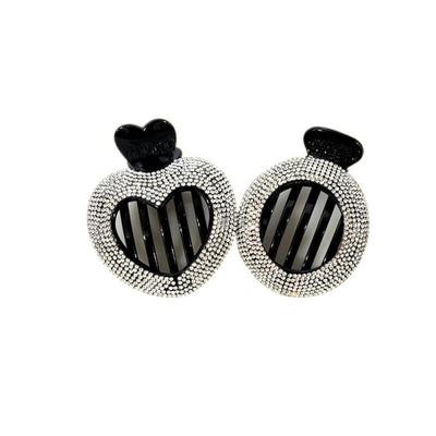 Heart-shaped Cubic Half-head Hair Clip