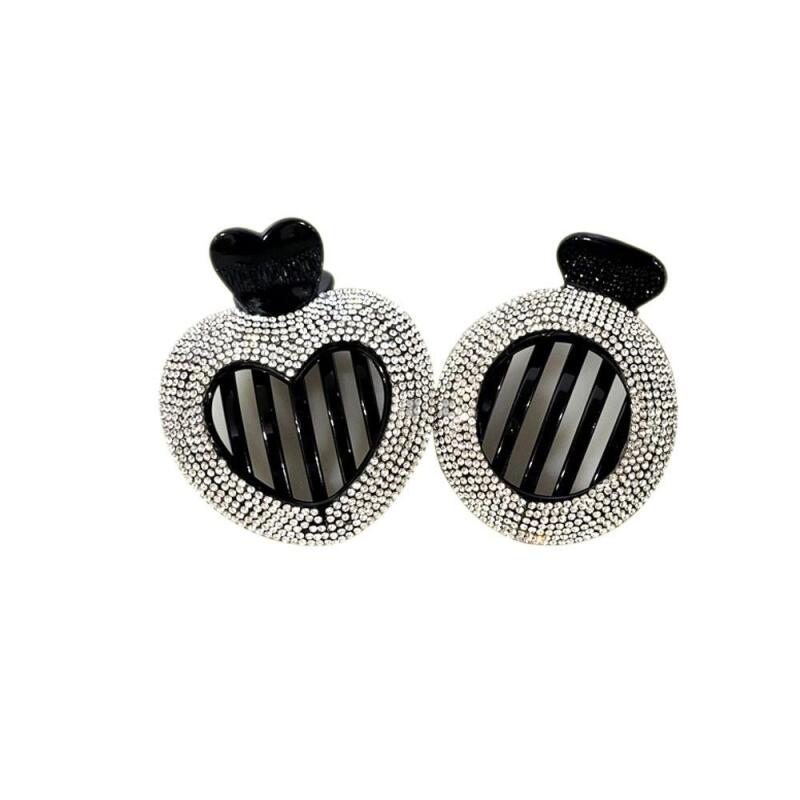 Heart-shaped cubic half-head hair clip heart