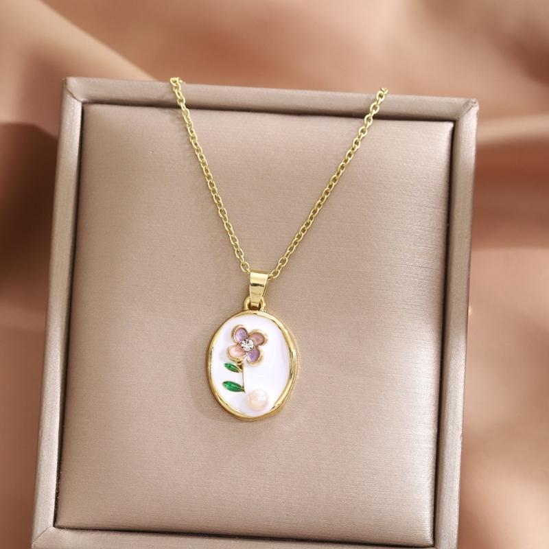 Artistic Blossomy Bivalve Charm Necklace 10 Artisanal Designs Additional Metal Mixture Jewelry Perfect For Gifting Instances