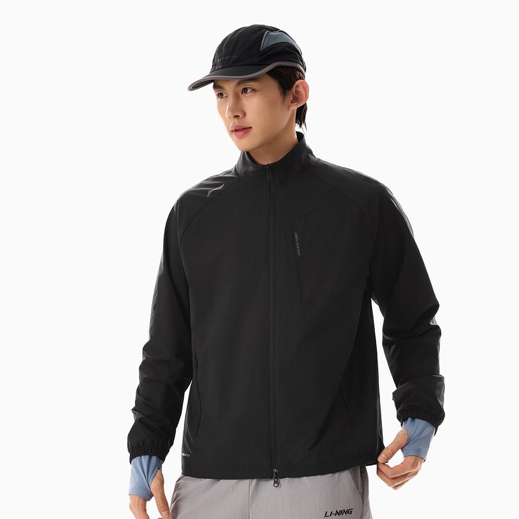Li Ning Fitness Series Stand Collar Logo Windbreaker Men Outerwear AFDW719-1