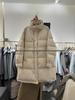 Dames Middenlang Koreaanse Stijl Opstaande Kraag Eendendons Pufferjack - Warm, Los & Verdikt voor de Winter