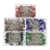 100-Piece Set: 38mm Glass Head Pins in 10 Colors for Sewing and Quilting