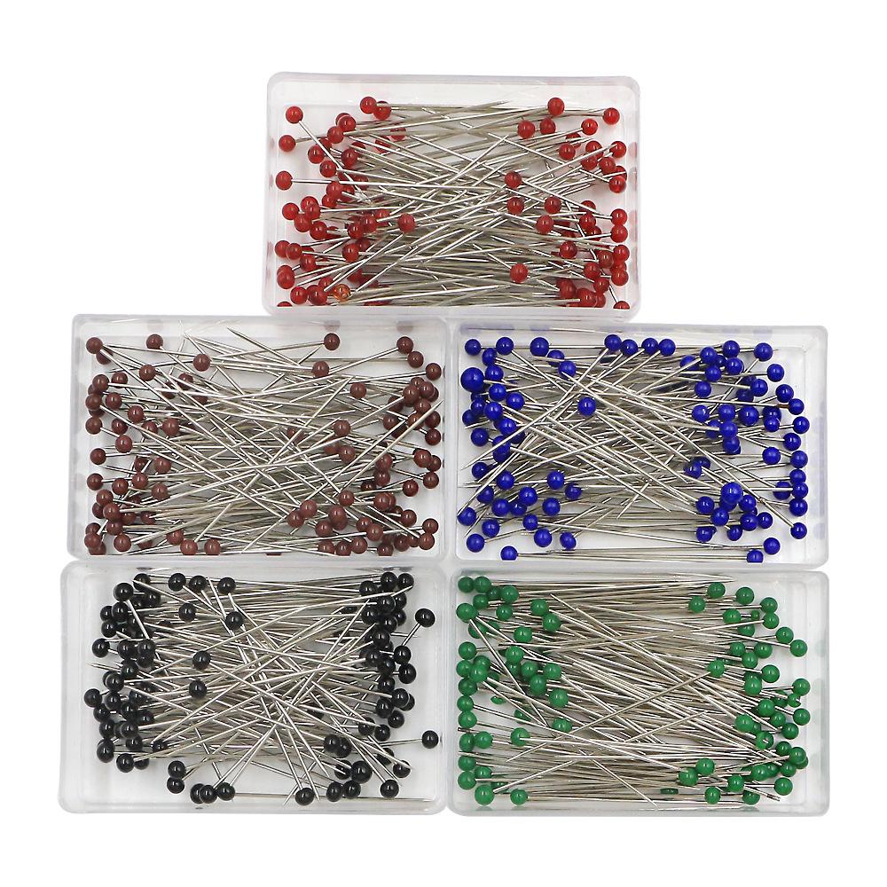 100-Piece Set: 38mm Glass Head Pins in 10 Colors for Sewing and Quilting