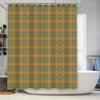 Blue Orange Shower Curtain With Classic Pattern For Bath Decorations In Home Living Room Or Bathroom