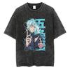 Satoru Gojo Graphic Print T-shirt Anime Jujutsu Kaisen Tee Men Women Short Sleeve Crewneck Tshirts Harajuku Male Cotton T Shirt