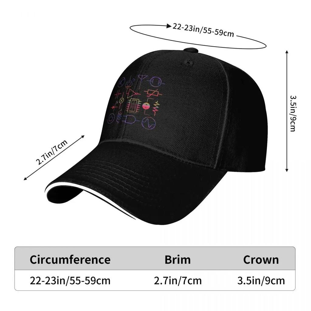 Colorful Electronics Components Electronic Engineering Electronics Collage Baseball Cap Hiking Hat Hat Baseball Cap Mens Women's