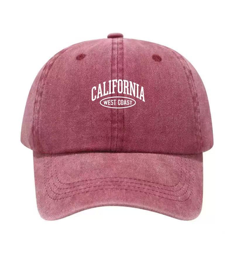 Berretto da Baseball in Cotone Lavato Stampato California Regolabile Classico Snapback Cappello da Papà Traspirante Cappello da Sole per Golf Pesca Outdoor