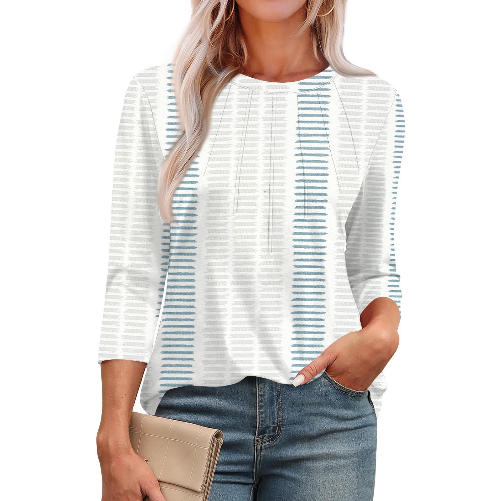 

Женская модная повседневная футболка с круглым вырезом и рукавом семь четвертей в стиле ретро с принтом, плиссированная футболка XL белый