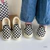 Spring and Autumn Children Pedal Black and White Canvas Shoes, Boys and Girls Soft-soled Breathable Checkerboard Shoes, Baby Shoes
