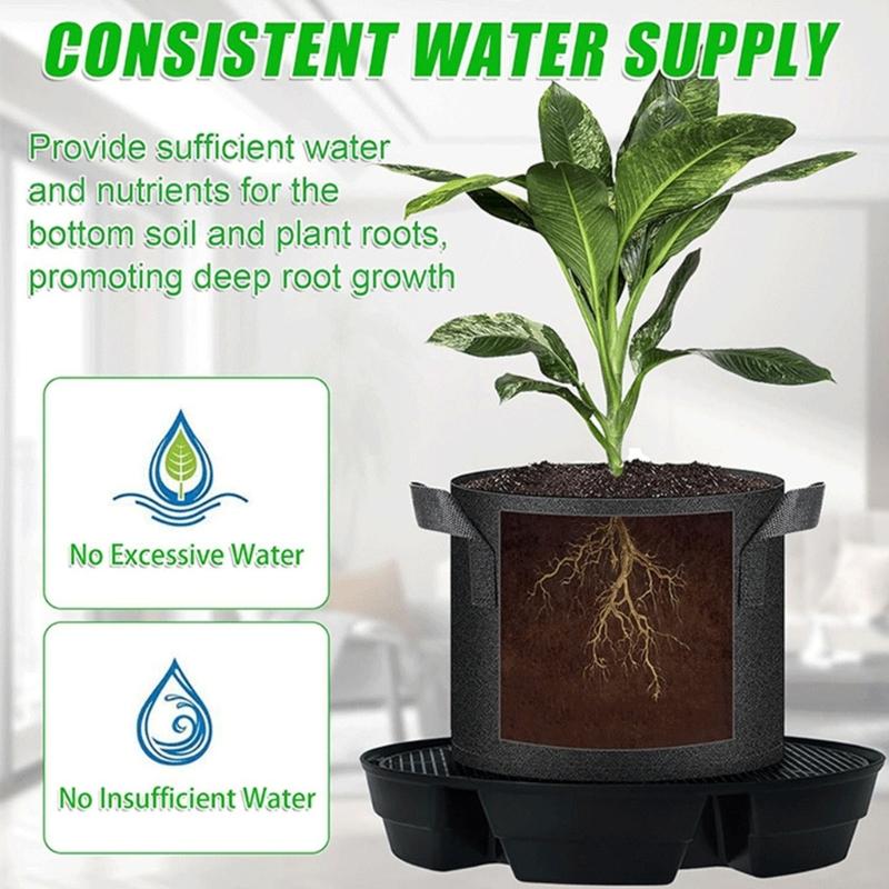 4pcs Auto Watering Plant Saucers Automatic Humidities Control Nonwoven Fabric Pot Trays for Indoor Outdoor Plant