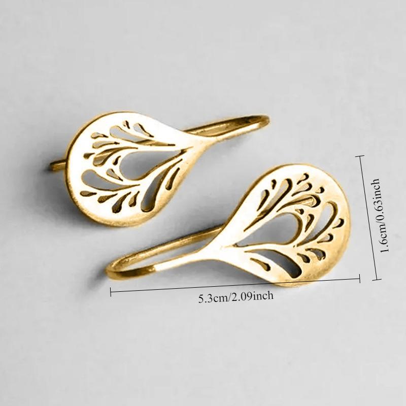 1 Pair of Fashion, Fashion and Art Hollow Leaf Stud Earrings