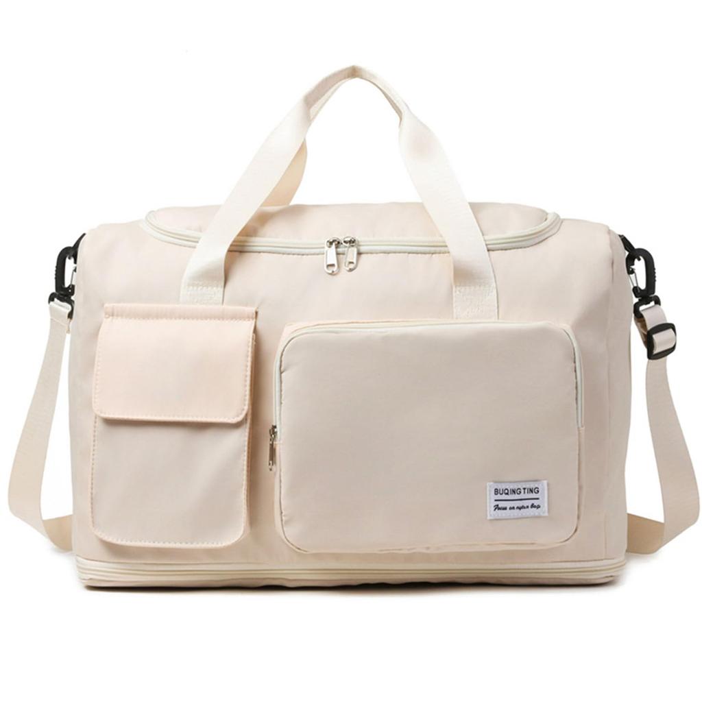 Boston school trip large capacity with 2 travel bag bag, bag, wet/dry pockets, nights/3 days, carry-on bag, carry-on bag, (light beige)