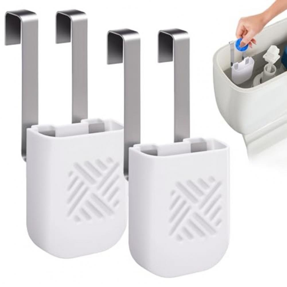 Toilet Tank Tablet Holder with Hook Prevents Residue & Pollution in Water Tank Tablet Rack Easy Install Rust-Resistant Cleaner R