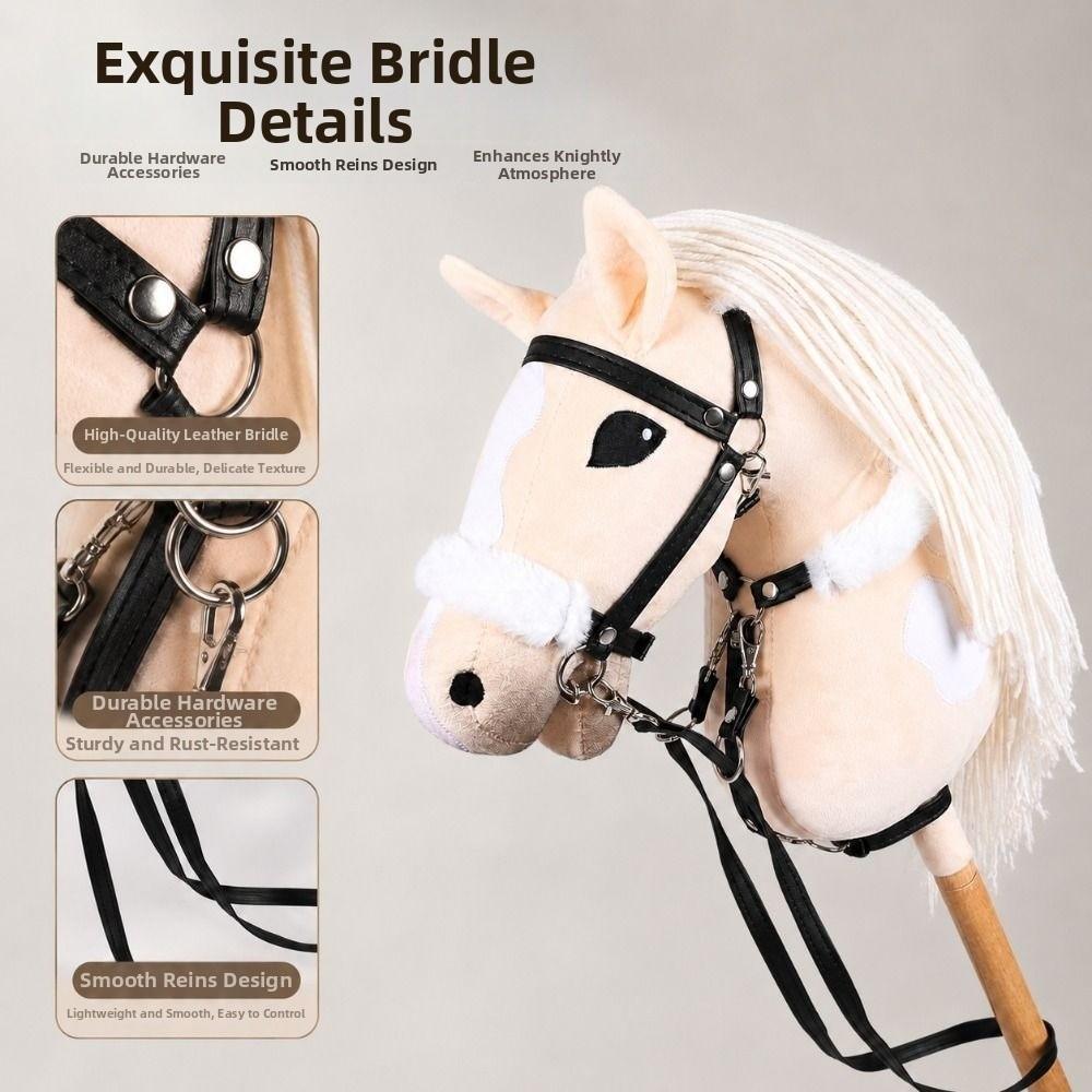 Soft Plush Plush Hobby Horse Kids Pretend Play Hobby Horse Riding Stick  Costume Accessory