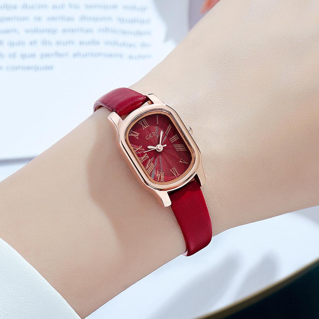 Vintage Niche Premium Sense Oval Belt Student Watch Vintage Simple Women'S Quartz Watch