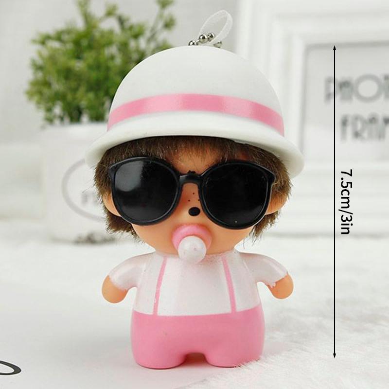 Cute Monchhichi Keychain Cartoon Monkiki Keyring Anime Figure Keychains Bag Pendant Kawaii Monchichi Toy Gifts for Carry Mini Lightweight Portable