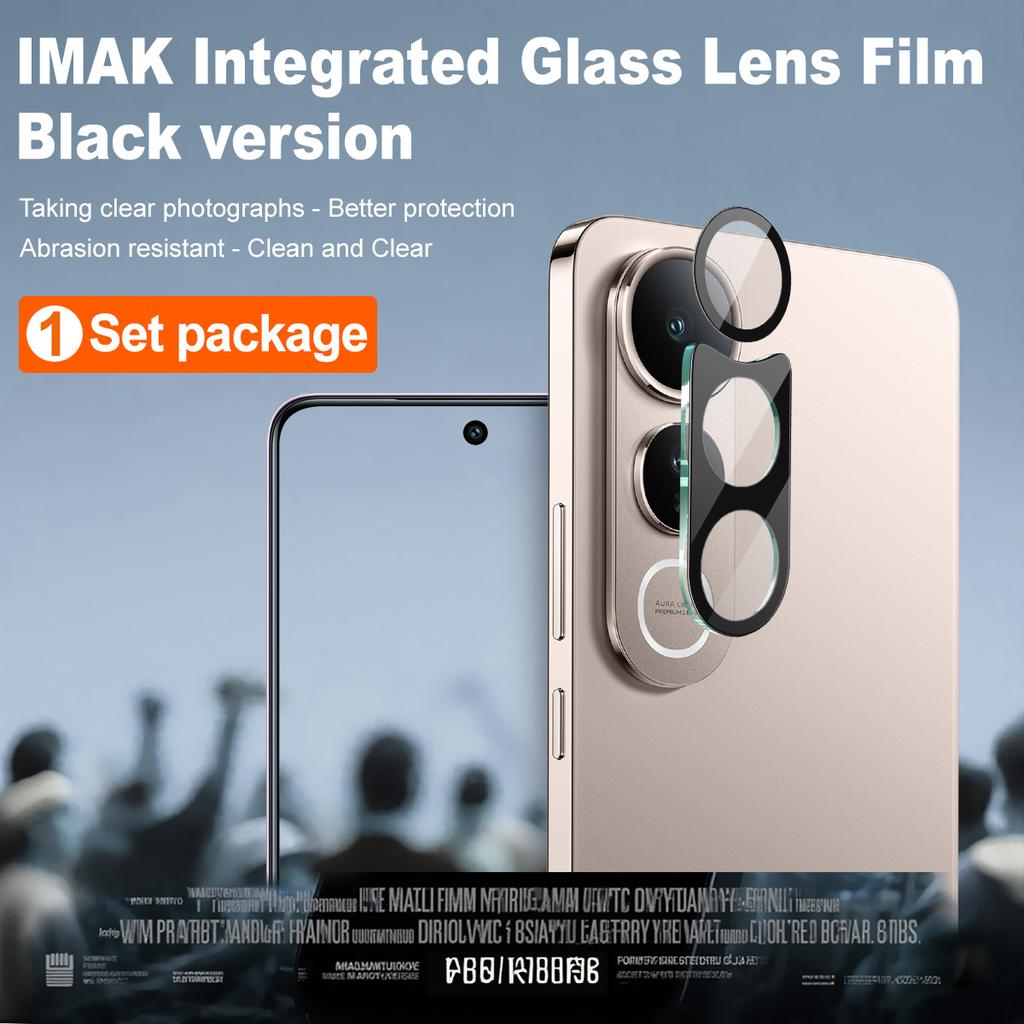 Für Vivo V50 Lite 5G Glas IMAK High Definition Glaslinsenfolie Schwarze Version