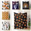 Spider Halloween Blanket Pumpkin Ghost Flannel Blanket Warm Halloween Decor  for Bed Sofa