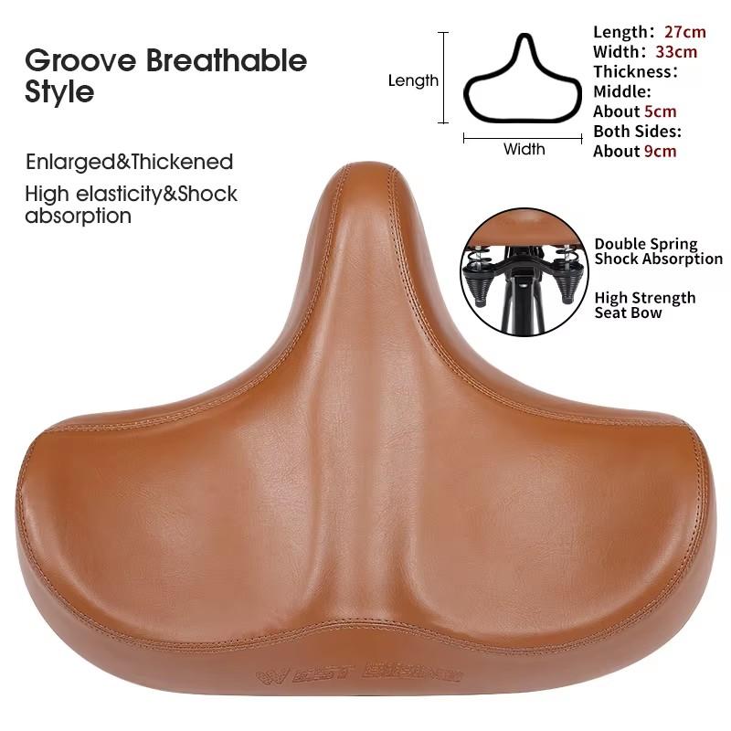 WEST BIKING Ergonomic Bicycle Saddle Long Distance Cycling Widen Thicken Cushion MTB Touring Bike Saddle Comfortable E-Bike Seat