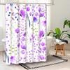 Watercolor Floral Shower Curtain, Flowers Print Spring Bathroom Curtain, Wildflowers Home Décor Machine Washable Bath Curtain