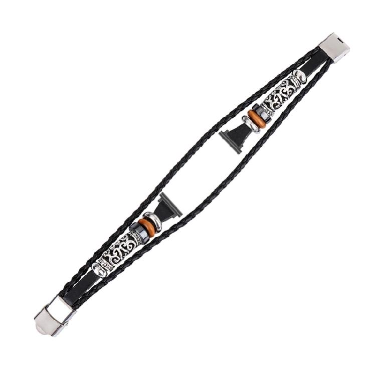 Ethnic Inspired Beaded Watchband Wrist Strap for Smartwatches Fashionable Wristband Belt for 18/20/22mm Watch Unisex 18mm чёрный