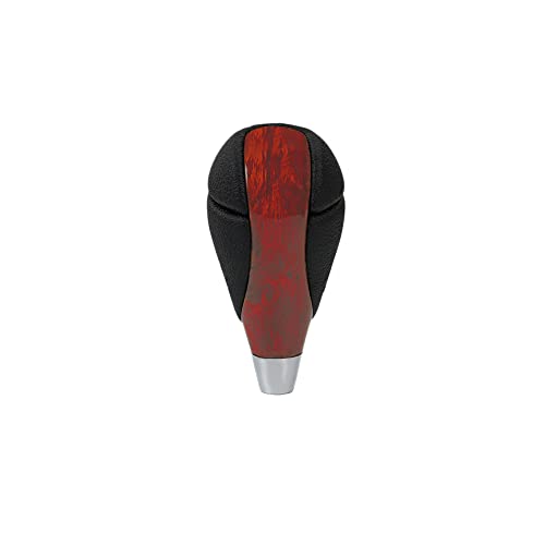 ZS Shift Knob Shift Lever Walnut Color Carbon Leather Leather Fit Toyota Lexus IS RX3 ES GS LS (Red)