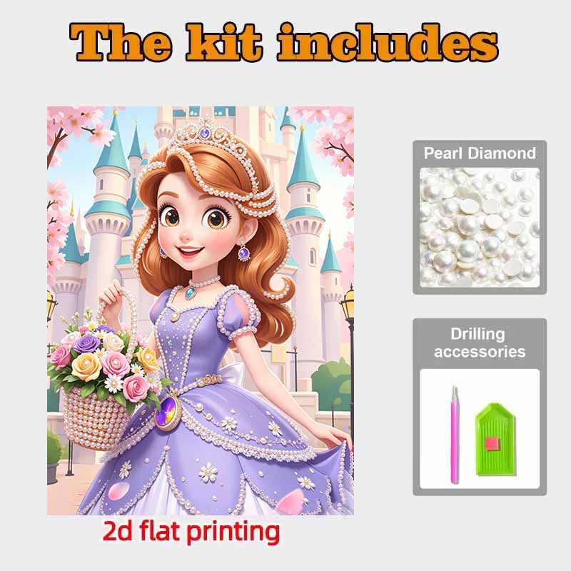 Disney Pearl Art Painting Home Wall Decor Princess Sofia Castle Art Crafts Handmade DIY Adult/Beginner Gift Creative Home Decor Frameless Canvas