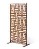 Metal Privacy Screen, 47" W X 76" H, Outdoor Privacy Screens 3-Panel, Freestanding Outdoor Divider with Stand
