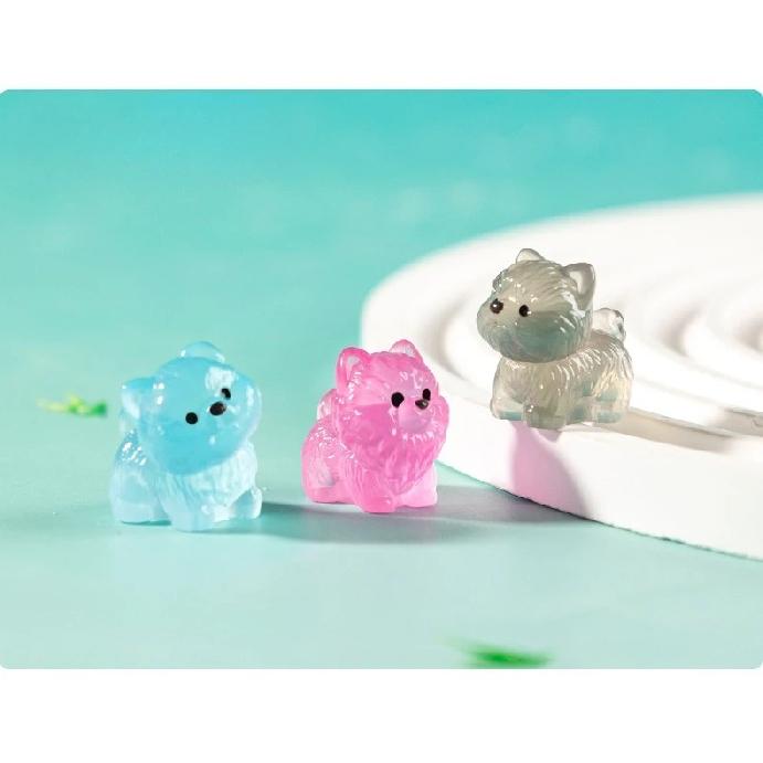 24/48pcs Mini Luminous Figures Puppy Miniature Decor Glow At Night Dog Dolls DIY Fairy Garden Landscape Ornament Accessories