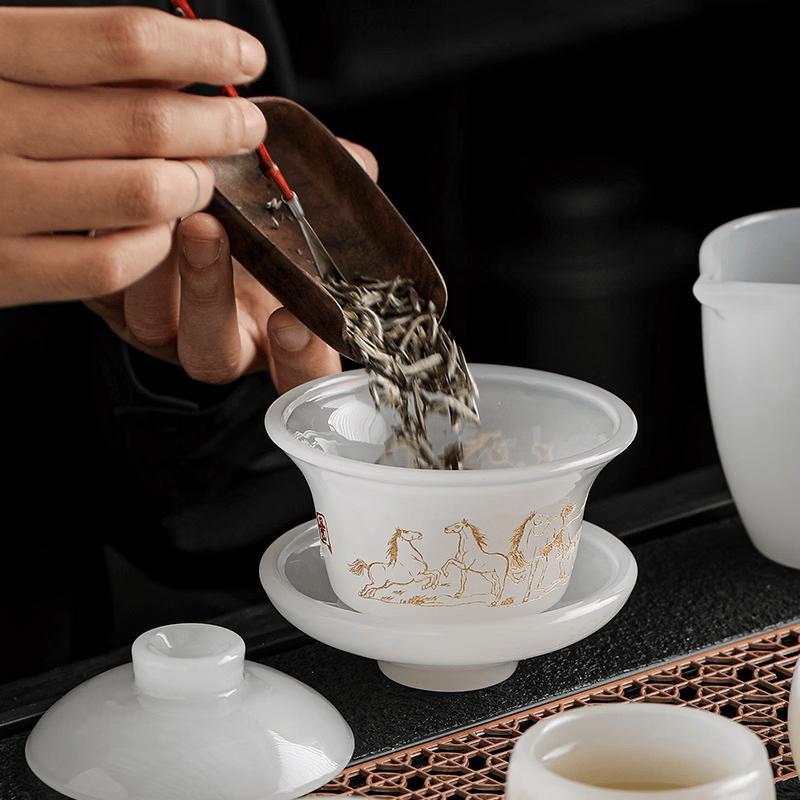 Chaxun 10-Piece Ice Glazed Ceramic Tea Set