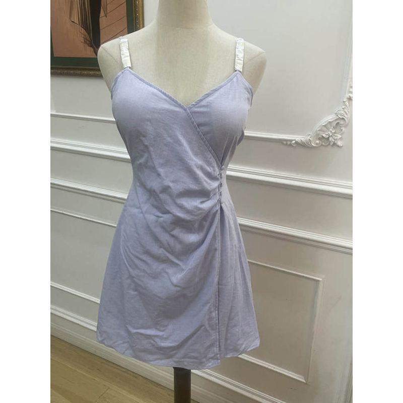 2025 Summer New Fantasy Beautiful Girl Warm Soft Sling Dress Waist Hugging Slimming Vest Dress
