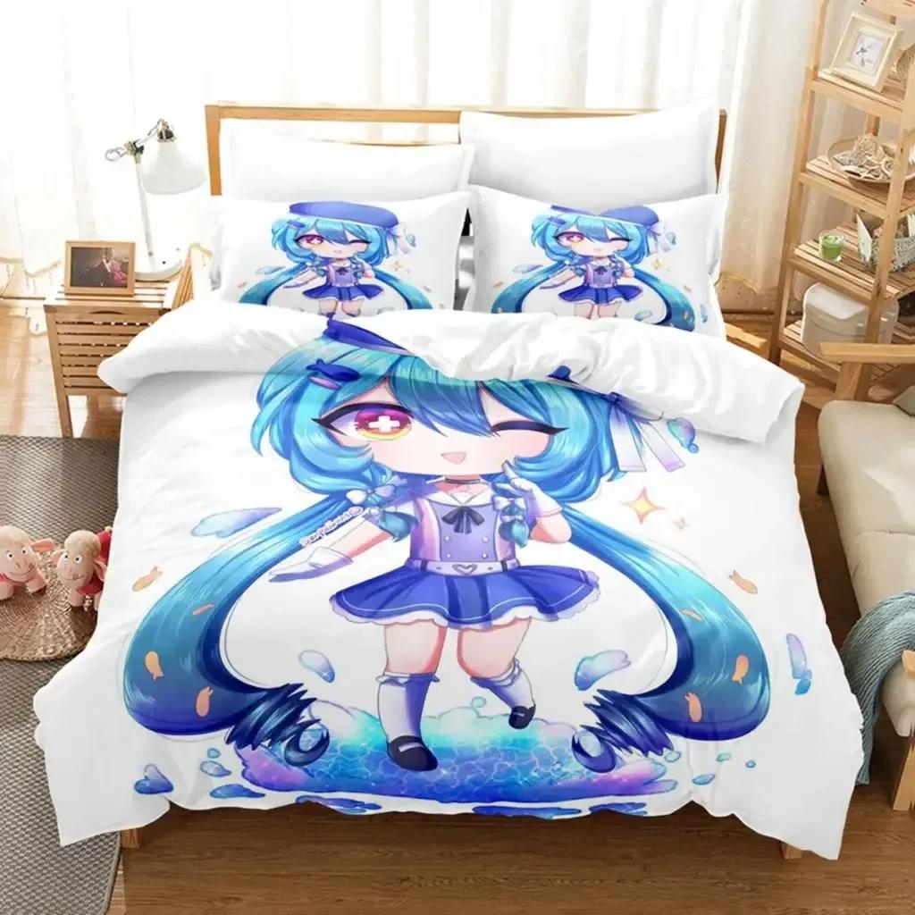 3D Print Anime Kawaii The Gacha Girl Printed Bed Set Duvet Cover Pillowcase Bedding Set Linen Sheet Quilt Cover Full Queen Size