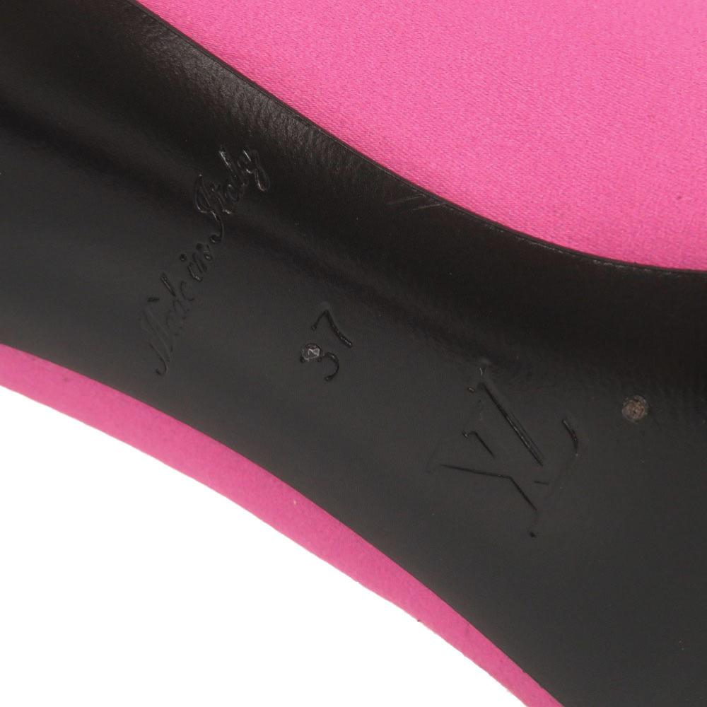 Gebrauchte AUTHENTISCHE LOUIS VUITTON callback Linie Pumps Rosa Satin/Strasssteine