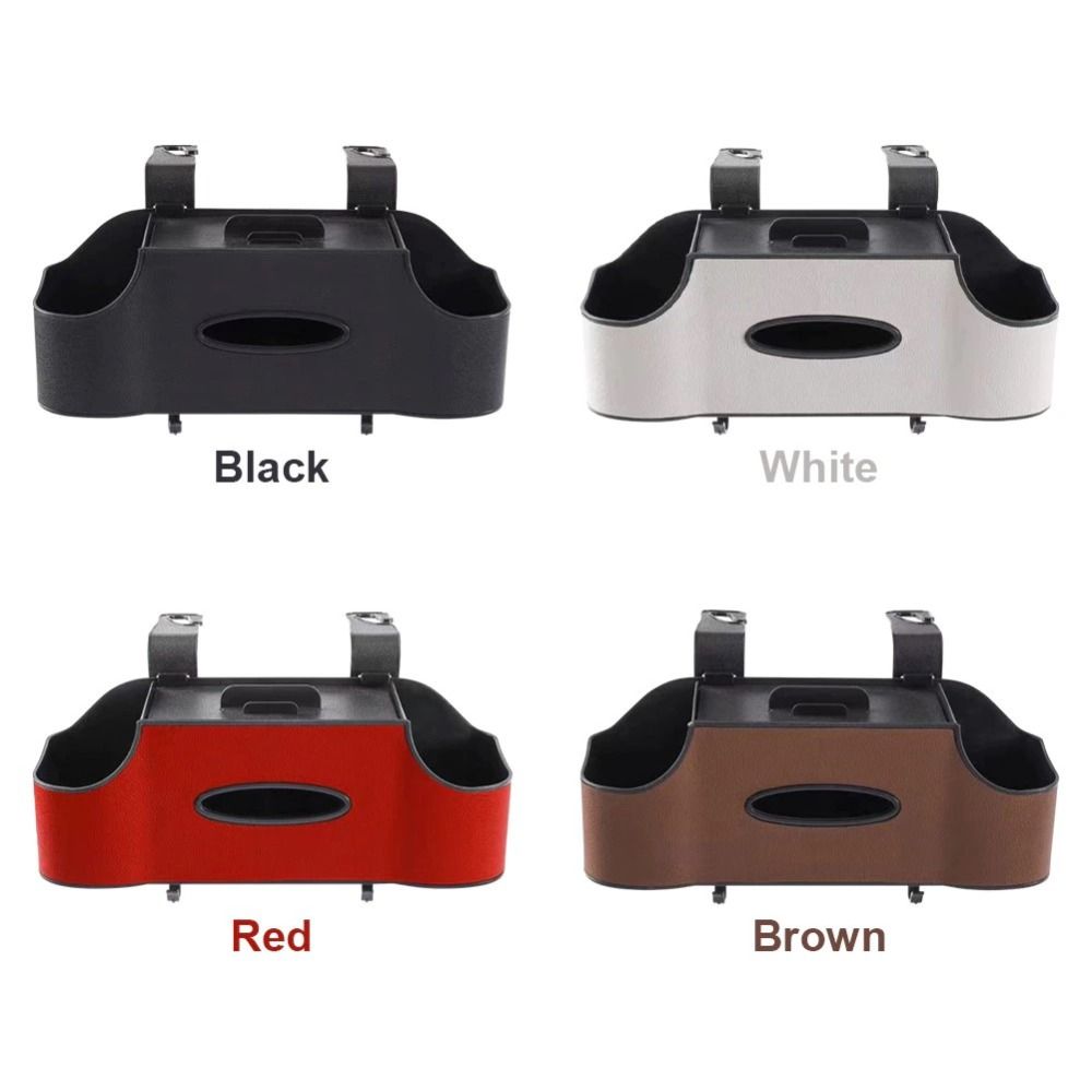 1Pc with 2 Cup Holders Car Tissue Box Holder 4 Color Headrest Hooks Car Accessories