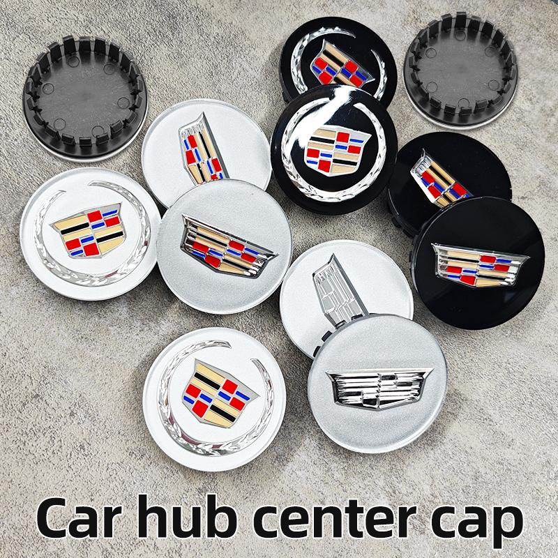 Para Cadillac Escalade Deville CTS CT5 XT5 XTS XLR BLS SLS STS ATS 67mm 4uds Tapacubos Centrales de Rueda de Coche Cubierta Emblema Accesorios