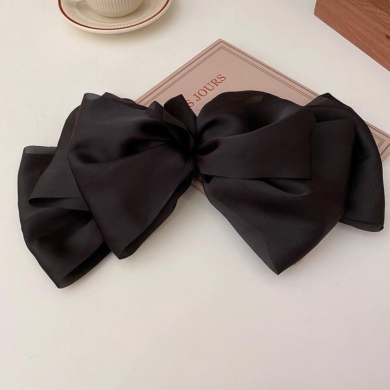 Big Large Satin Bow Ribbon Hair Clip Fashion Elegant Temperament Women Girls Ponytail Clip Ribbon Hair Clips Wedding Hair Accessories Gifts