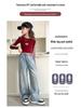 Girls' Fleece-Lined Wide-Leg Jeans for Autumn & Winter