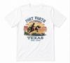 Fort Worth Texas Cowboy Western Solnedgång Sliten Vit T-shirt